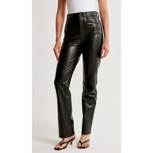 ABERCROMBIE & FITCH The '90s Straight Ultra High Rise Faux Leather Pants